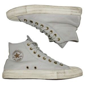 Converse Chuck Taylor All Star Grey Leather Shoes Size 10